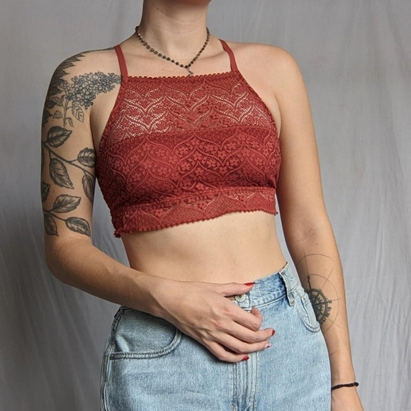 2/$25 Aerie Lace Halter Bralette - Picture 3 of 7